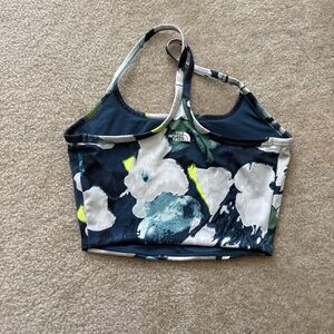 The North Face Blue and Green Patterned Sports Bra